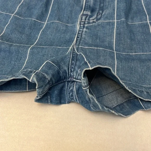 MADEWELL DENIM INDIGO WINDOWPANE HIGH RISE SHORTS 27 - Picture 4 of 16